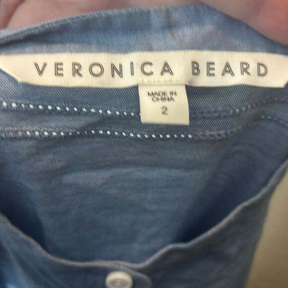 Veronica beard women’s 2 western denim look top long back cute stitching - Picture 5 of 6